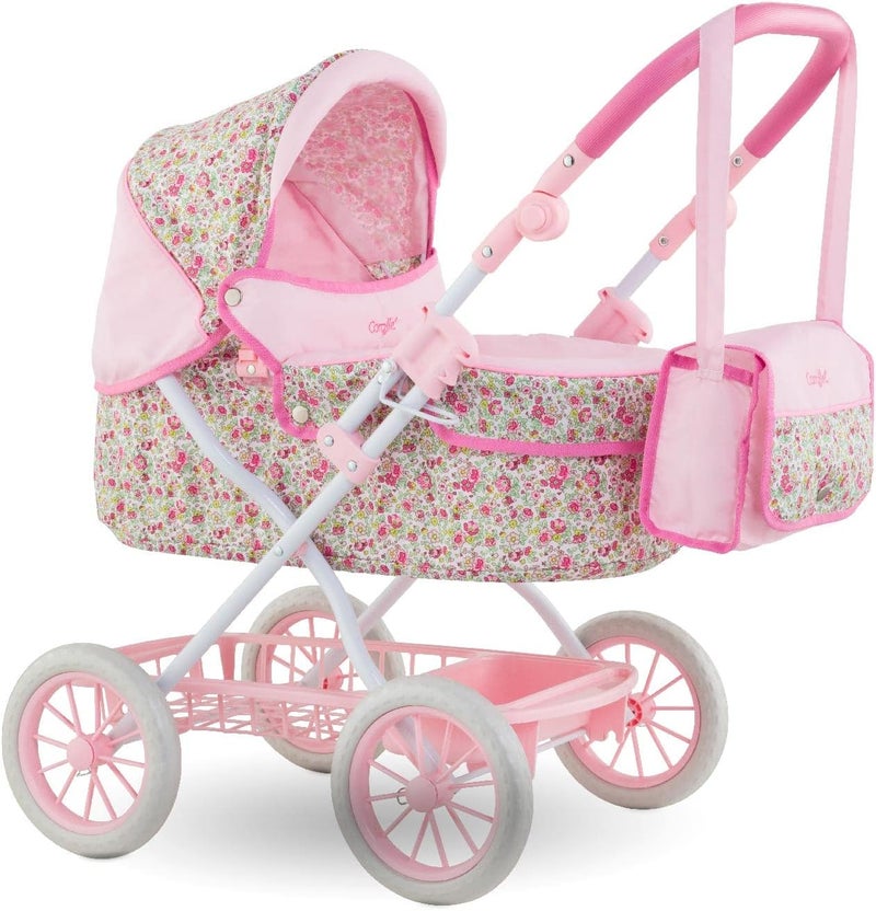 Corolle Baby Doll Stroller for Girls, Foldable Kids Toy Baby Stroller for Dolls with Carriage Design, Pink Pram - Image 1